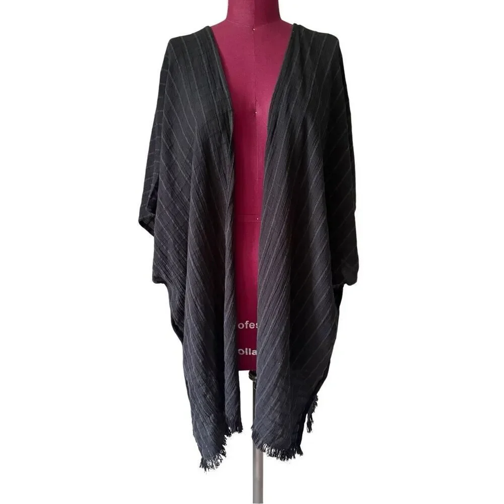 NEW Aerie Textured Cape Swim Cover Up‎ One Size Black Boho